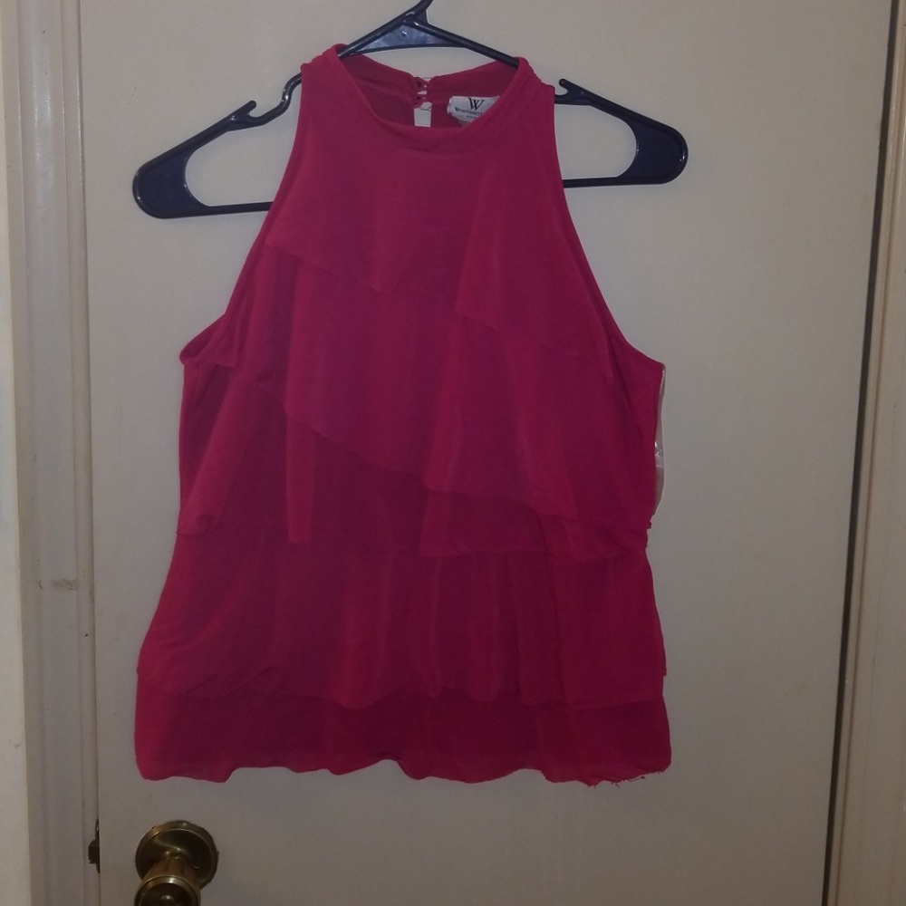 Pink Sleeveless Shirt